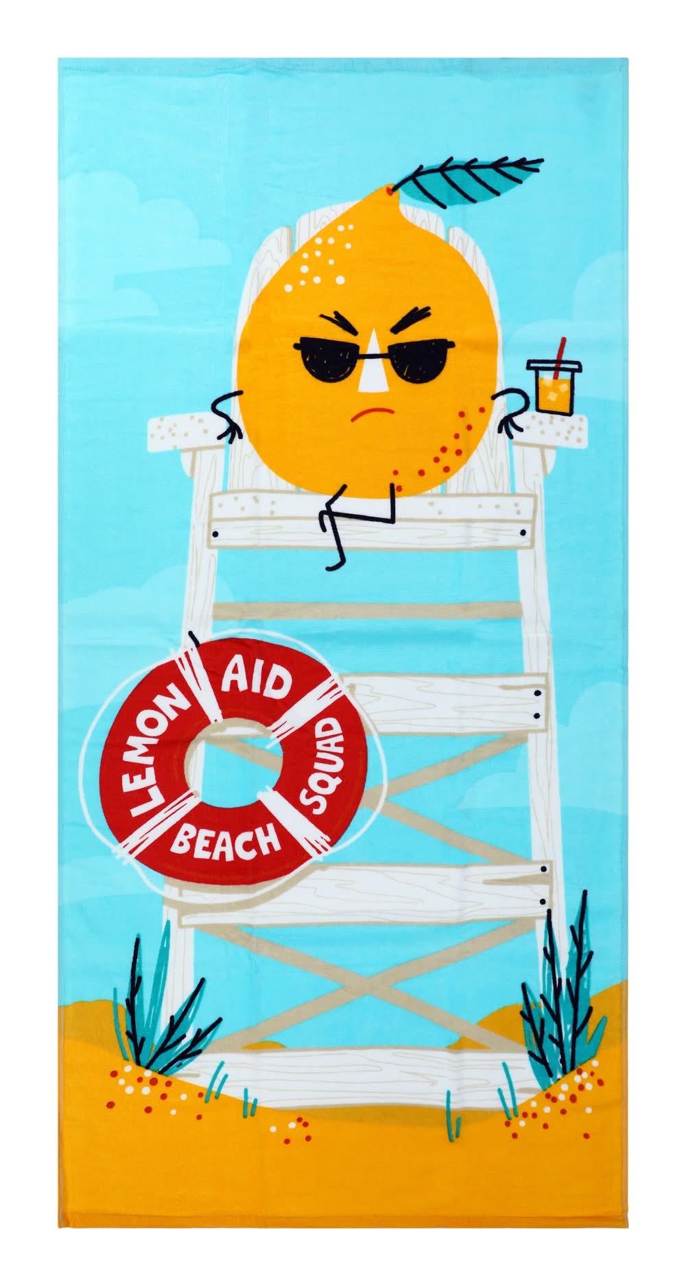 Printed Beach Towels, 58x28 in, Lemon Aid
