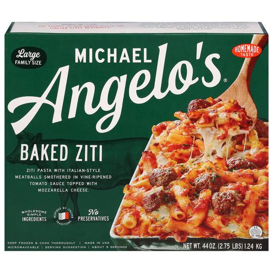 Michael Angelo's Large Family Size Baked Ziti With Meatballs