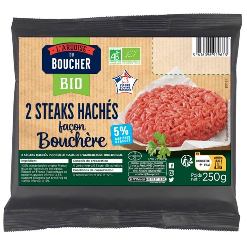 L'ardoise du Boucher - Steak hachés bio (250g)