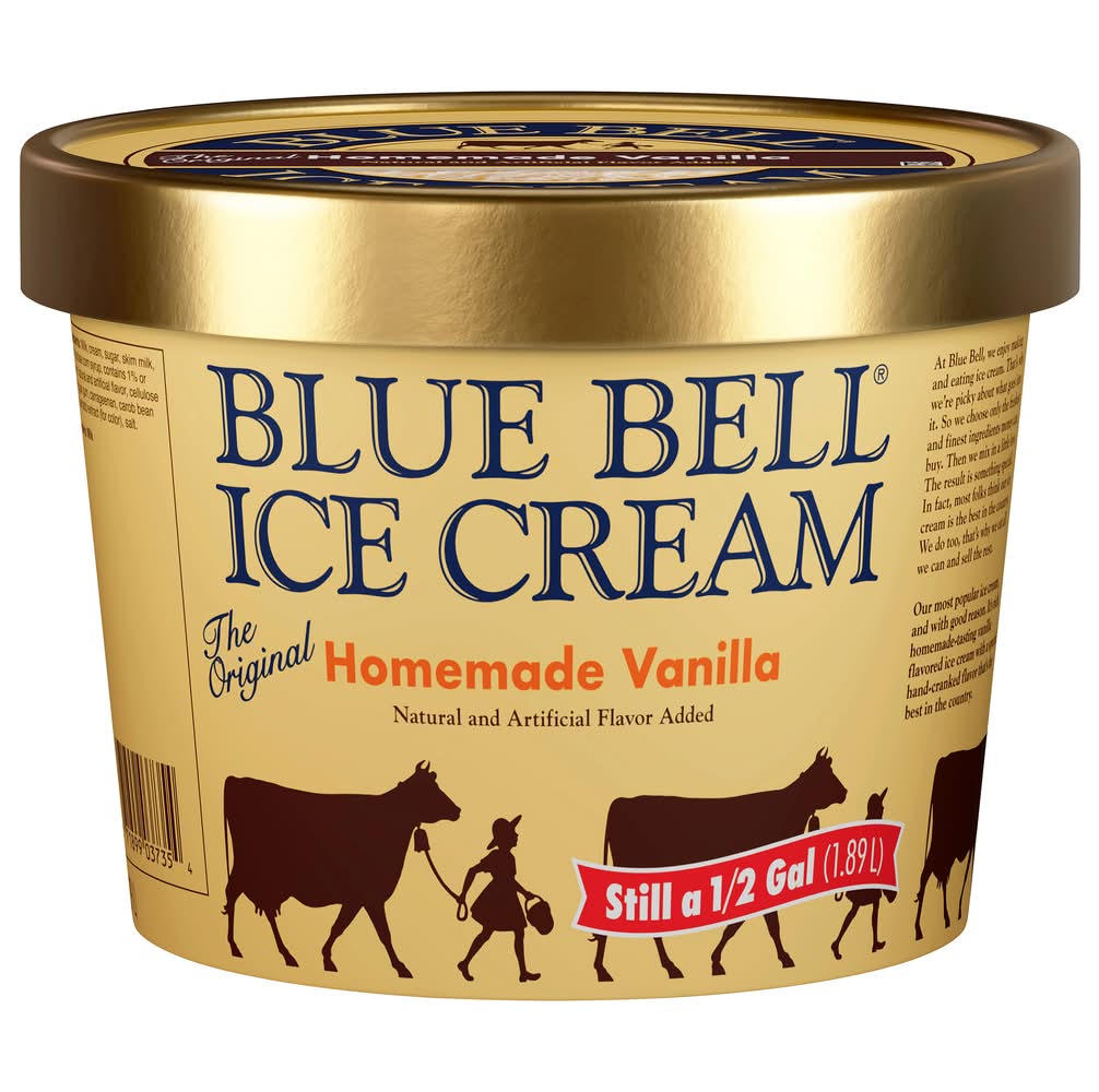 Blue Bell The Original Ice Cream, Homemade Vanilla (0.5 gal)