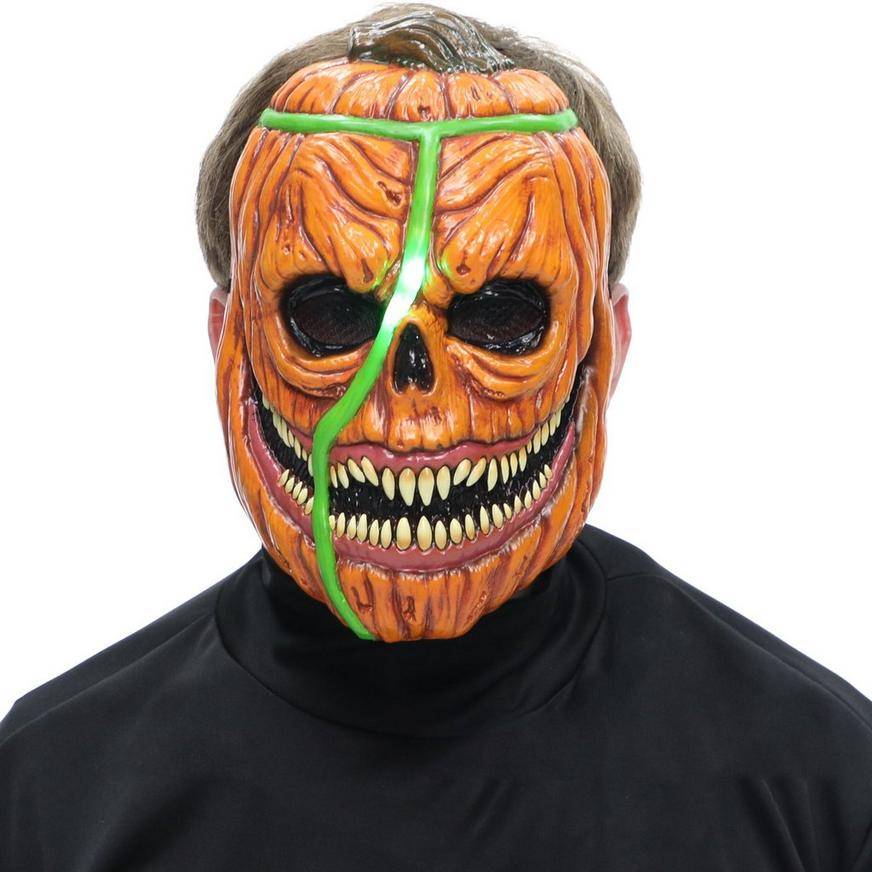 Party City Adult Light Up Toxic Harvest Mask, Orange