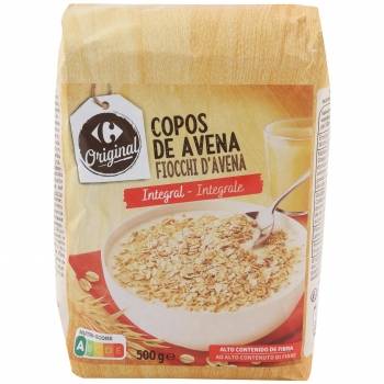 Copos de avena integral Original Carrefour 500 g.