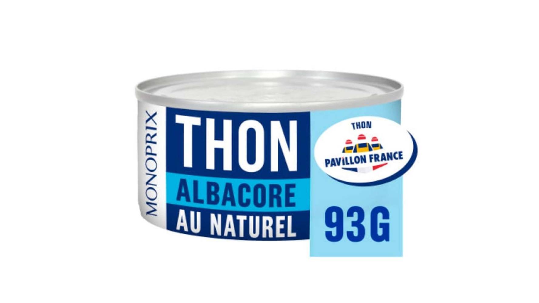 Monoprix Thon albacore au naturel La boîte de 93 g net égoutté