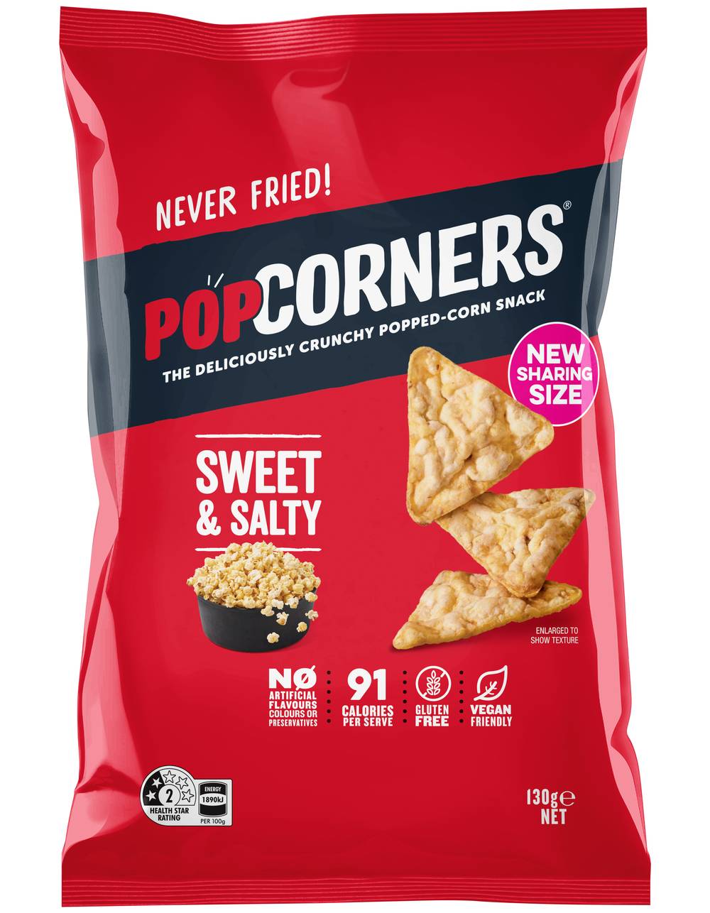 PopCorners Popped Corn Snacks, Sweet-Salty (130g)
