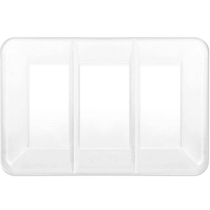 White Plastic Rectangular Sectional Platter, 9in x 14.2in