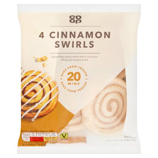 Co-Op Ready To Bake Cinnamon Swirl 4pack