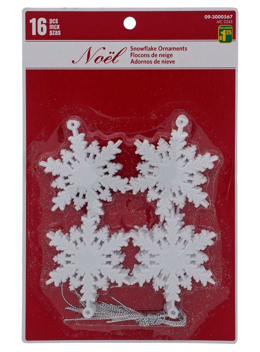 Noel Christmas Snowflake Ornaments (16 ct)