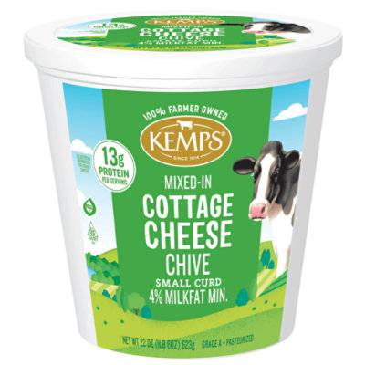 Kemps Cottage Cheese Chive, Small Curd (1.38 lbs)