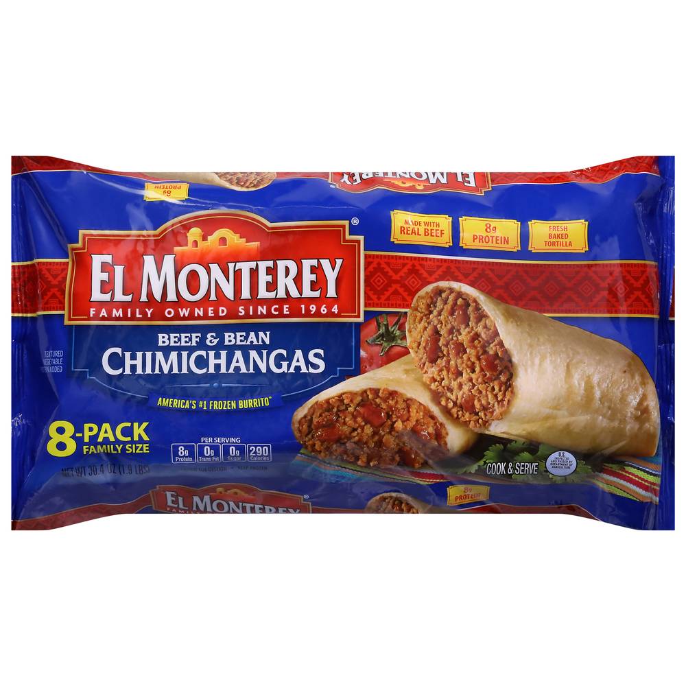 El Monterey Beef and Bean Chimichangas (8 ct)