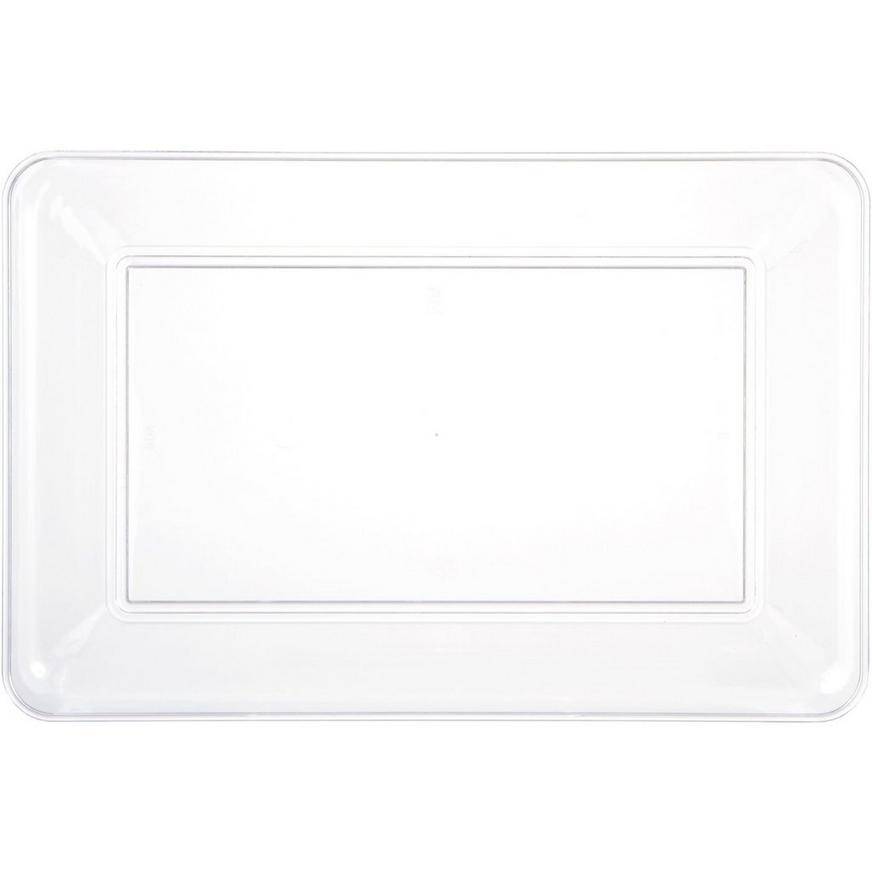 Party City Clear Plastic Rectangular Platter (white)