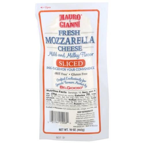 Mauro & Gianni Fresh Sliced Mozzarella Cheese