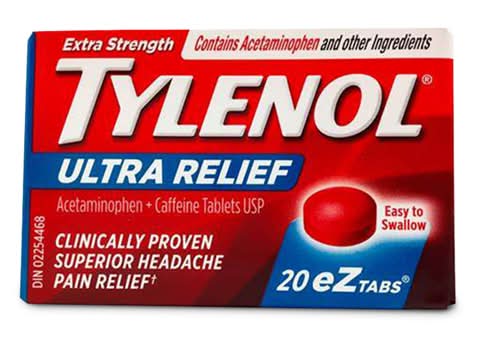 Tylenol Extra Strength Acetaminophen Migraine Pain Relief Tablets 500 mg (20 ct)