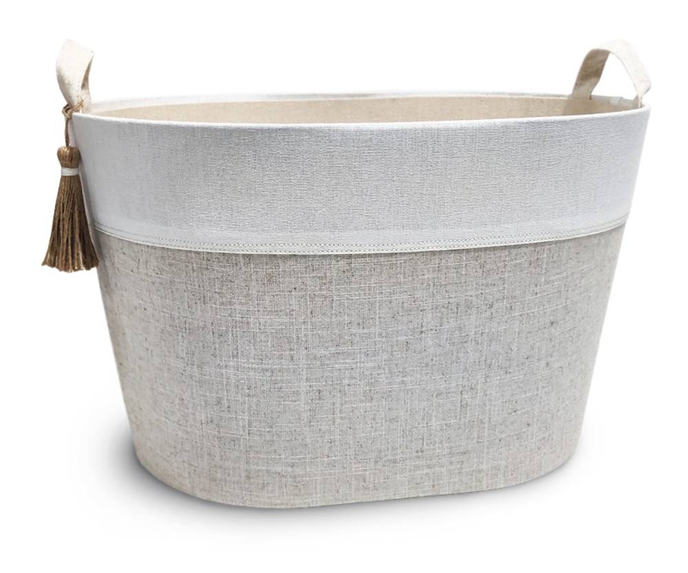 allen + roth (16-in W x 13.5-in H x 22-in D) Cream Fabric Basket | 36260104