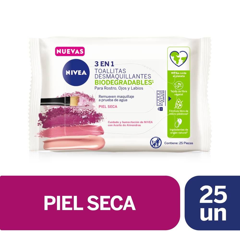 Nivea toallitas desmaquillantes piel seca (25 un)