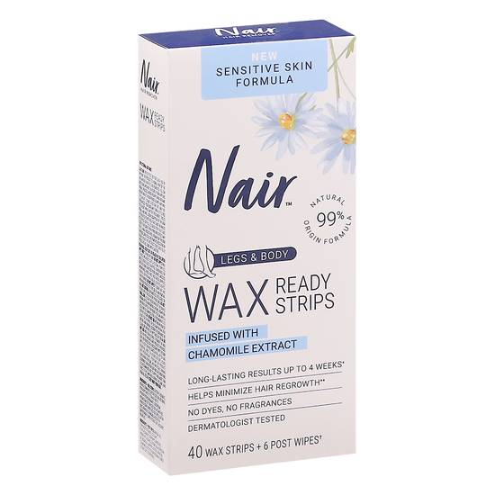 Nair Sensitive Ready Wax Strips For Legs & Body (40 ct)