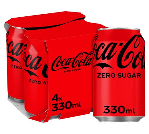 Coca-Cola Zero Sugar Soft Drink (4 x 330ml)