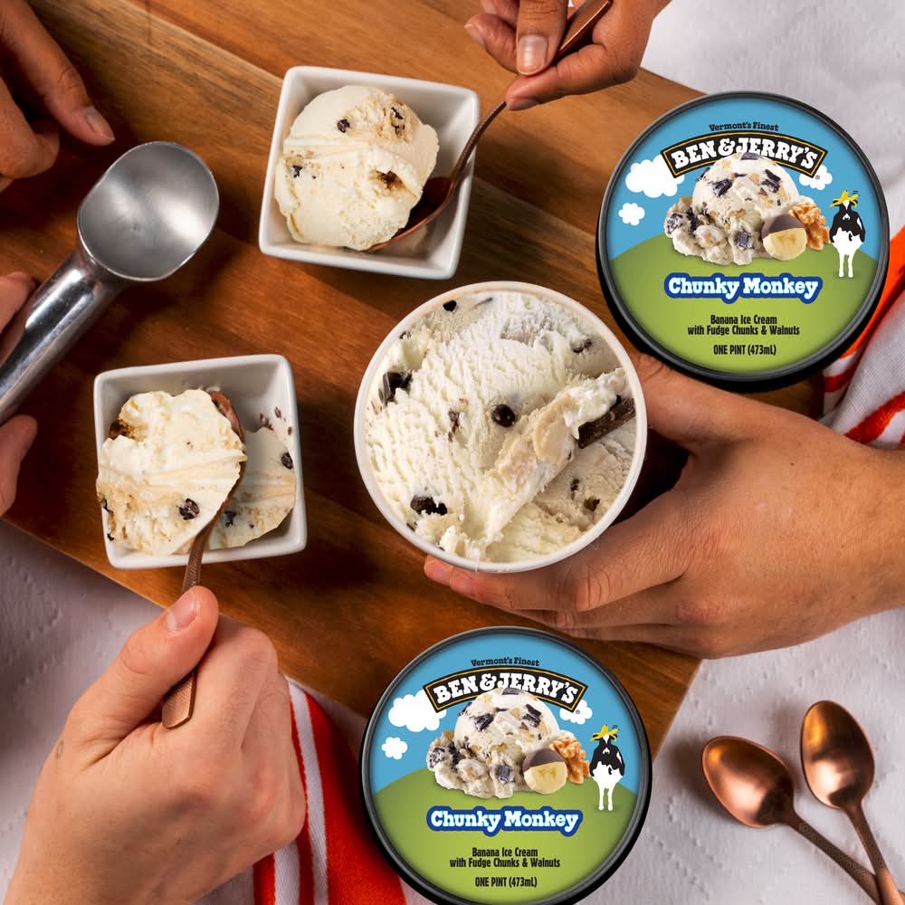 ben and jerry's banana ice cream with fudge and walnuts