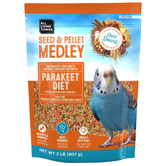 All Living Things® Seed & Pellet Medley Parakeet Diet (Color: Assorted, Size: 2 Lb)