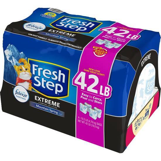 Febreze Fresh Step Extreme Clumping Cat Litter, Mountain Spring (672 oz, 4 ct)