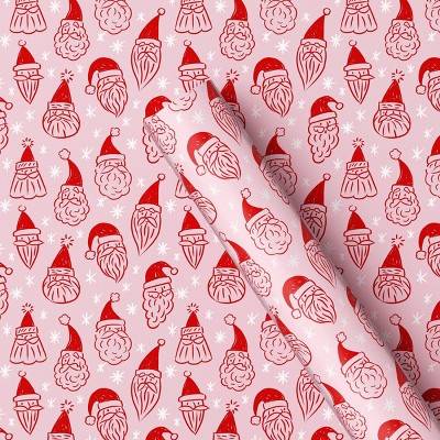 13 sq ft Santa Christmas Gift Wrap Pink - Wondershop™