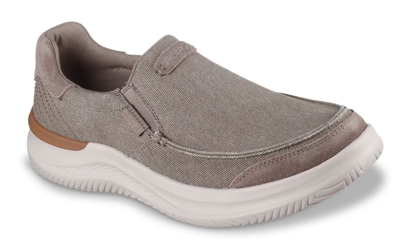 Skechers Relaxed Fit Hasting Vigo Slip-On (Taupe Extra Wide - 10)
