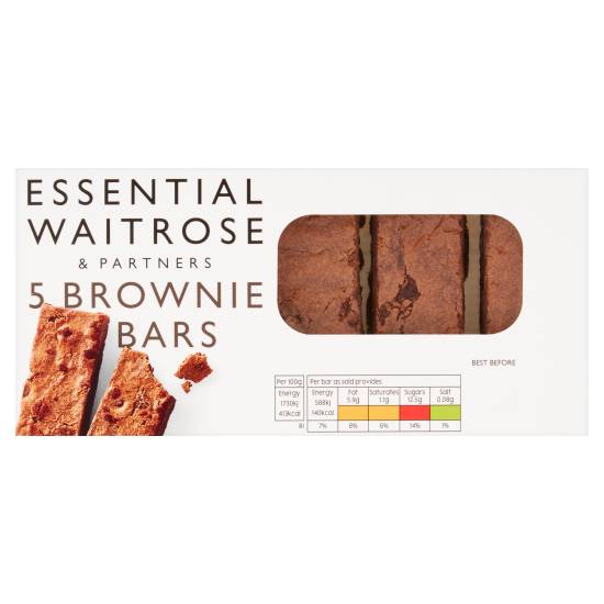 Essential Waitrose Brownie Bars Made With Dark Chocolate Chips