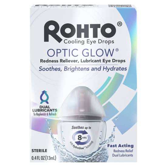 Rohto Optic Glow Cooling & Lubricant Eye Drops (0.4 fl oz)