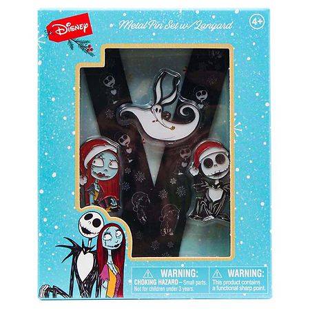 Disney Nightmare Before Christmas Metal Pin Set with Lanyard - 1.0 ea