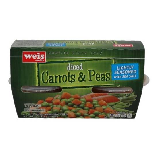 Weis Quality Diced Carrots and Peas 4 Count Vegtable Cups