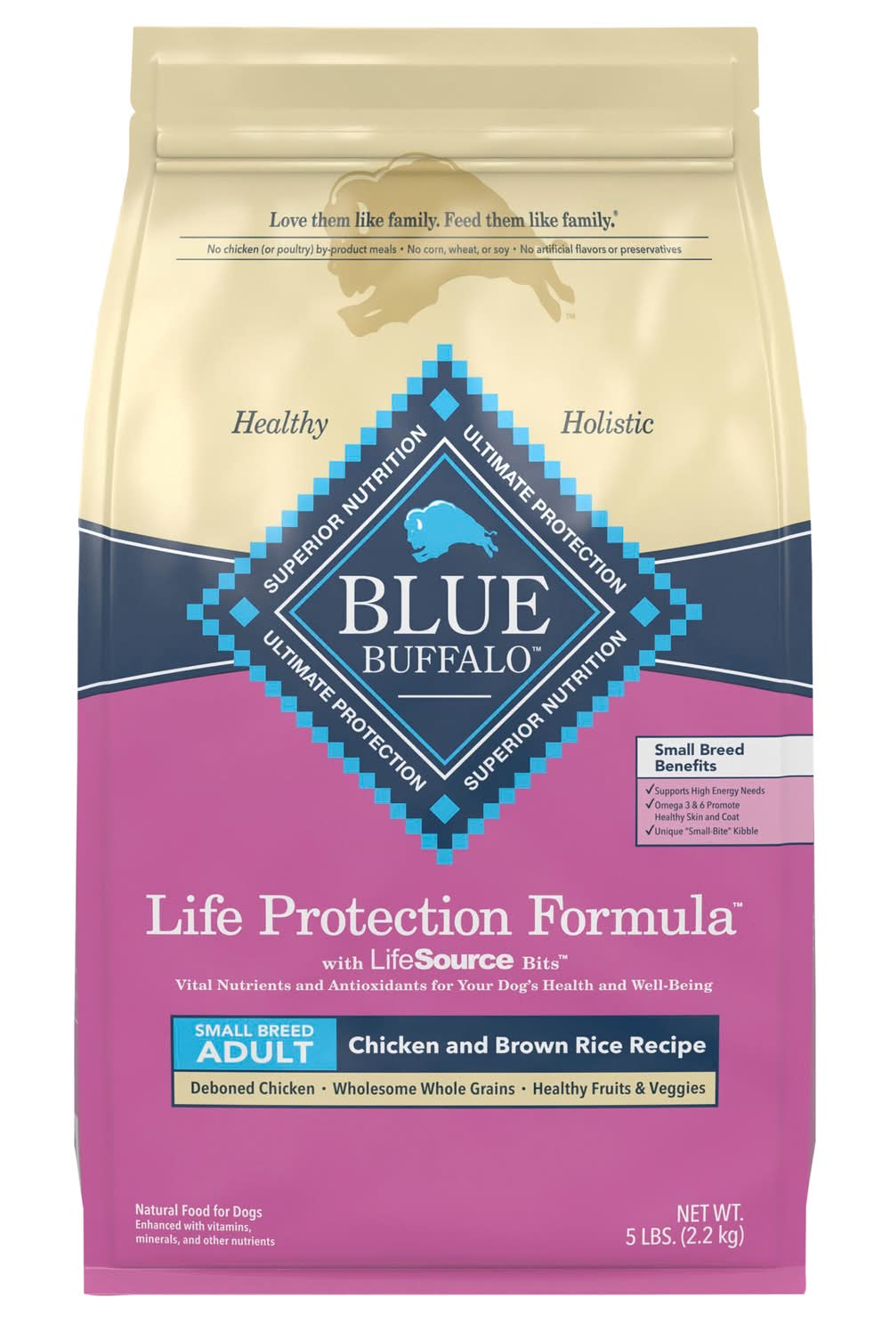Blue Buffalo Life Protection Formula Dry Dog Food, Chicken & Brown Rice, Adult-Small Breed (5 lbs)