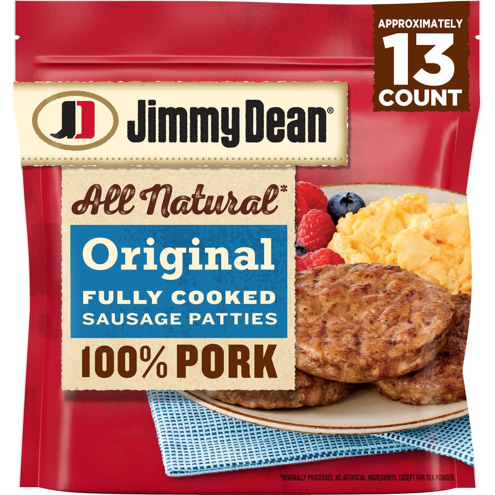 Jimmy Dean All Natural Original Fully Cooked Pork Sausage Patties (18.3 oz)