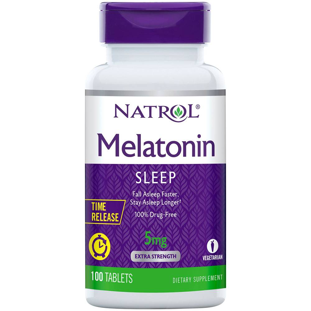 Melatonin For Sleep Support - Time Release With Vitamin B6 - 5 Mg (100 Tablets)