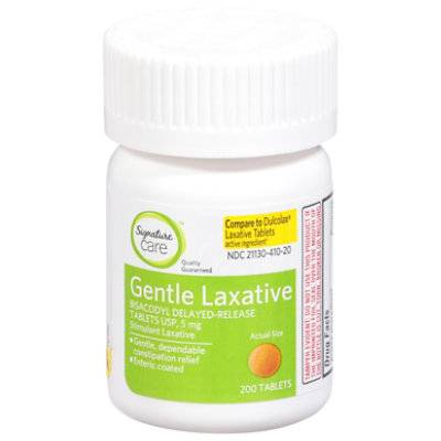 Signature Select/Care Laxative Gentle Overnight Bisacodyl Usp 5Mg Stimulant Tablet - 200 Count