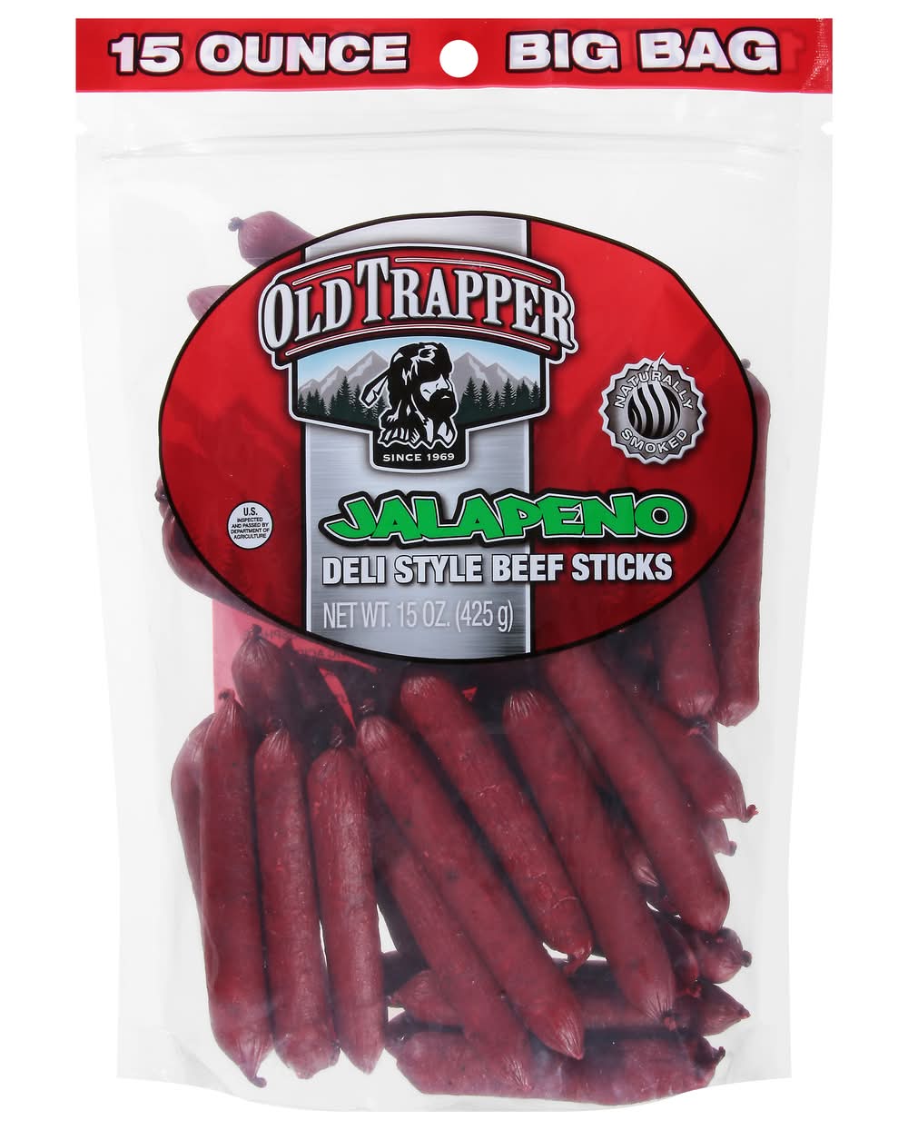Old Trapper Smoked Jalapeno Deli Beef Stick (15 oz)