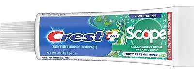 Crest Whitening Plus Scope Toothpaste, Minty Fresh, 0.85 Oz. (38592)