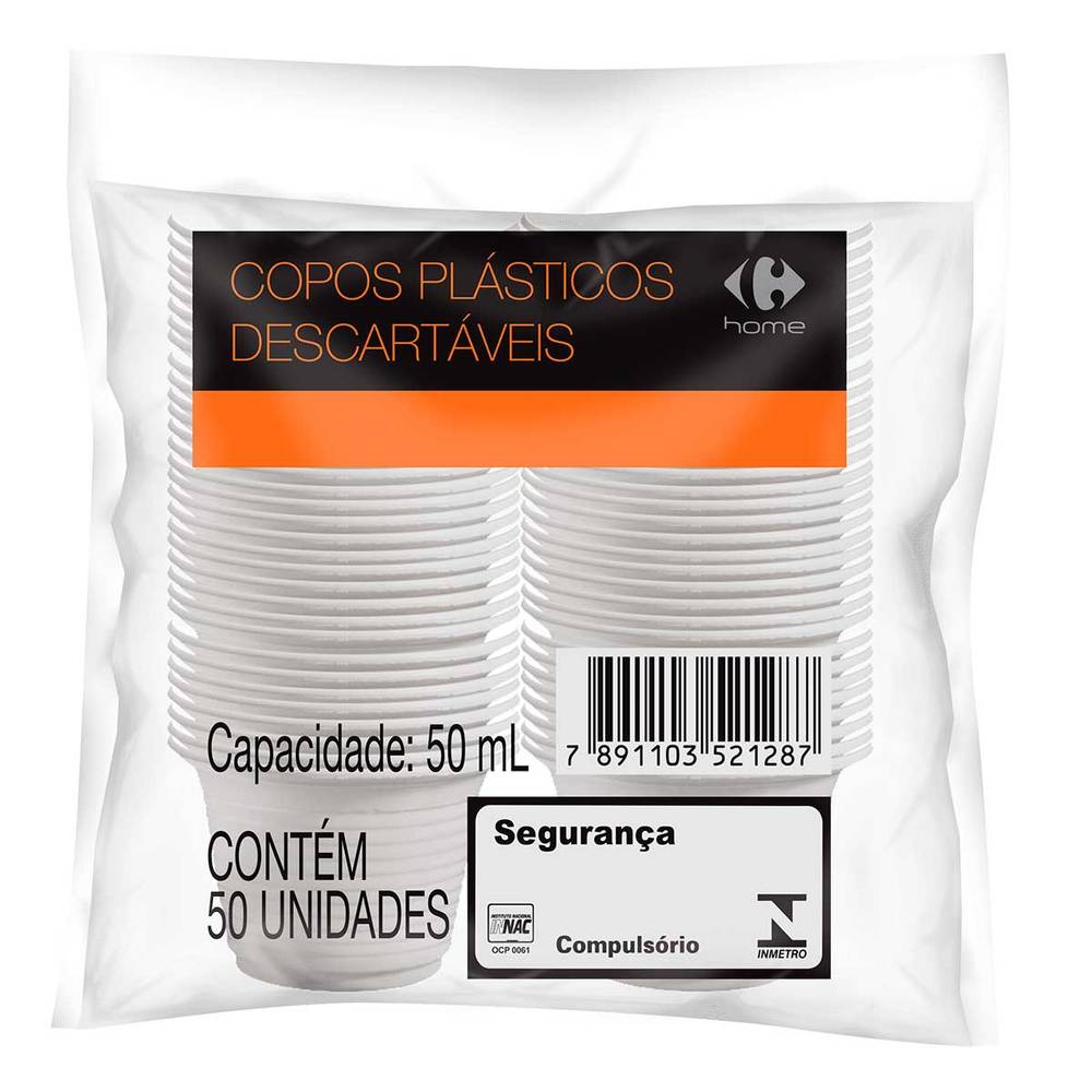 Carrefour home copo branco descartável para café (50 un, 50 ml)