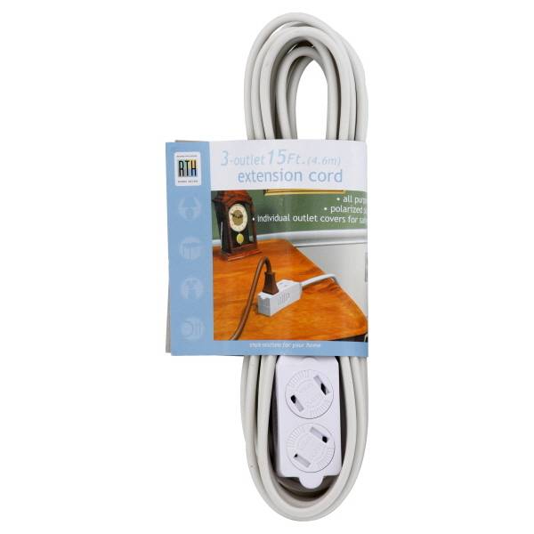 Round The House Extension Cord, White