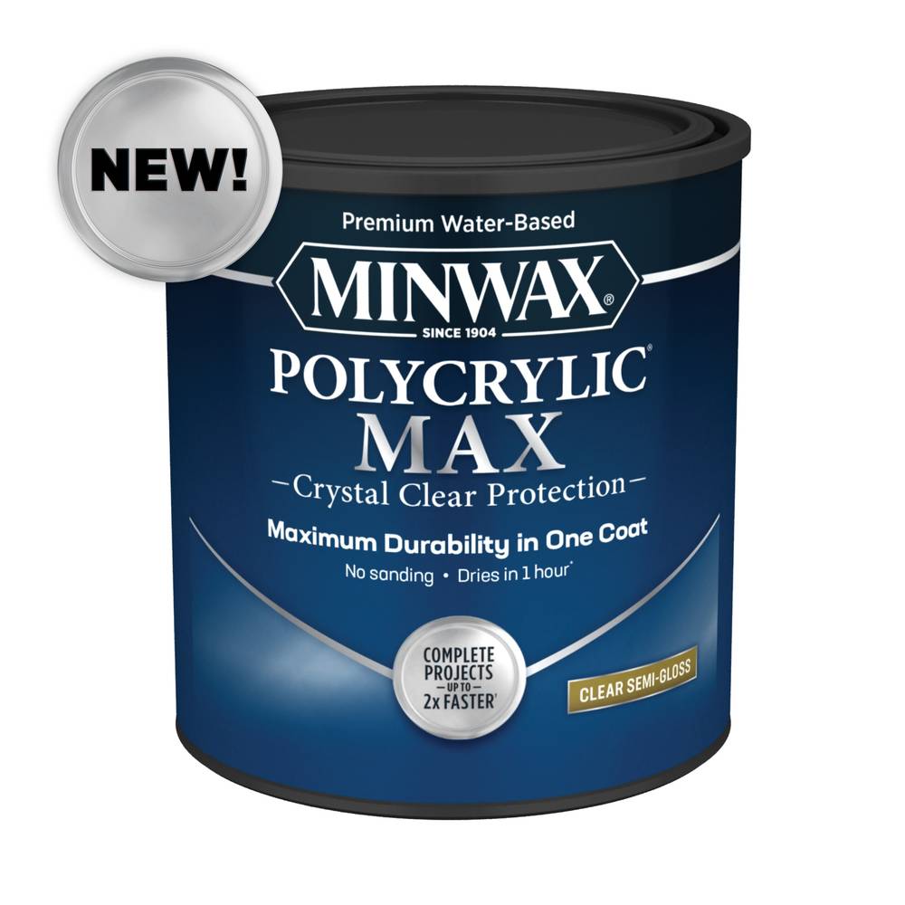 Minwax Polycrylic Max Water-based Clear Transparent Semi-gloss Interior Stain (1-quart) | 622225555