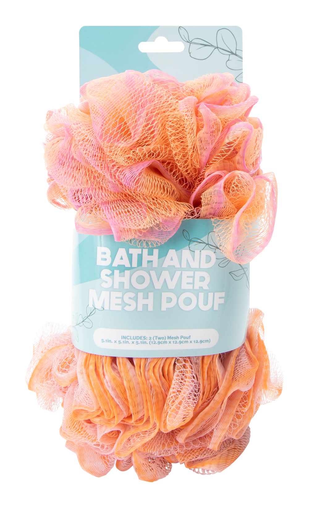 Orange Bath & Shower Mesh Pouf 2-Pack
