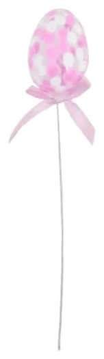 11.75" Pink Dotted Egg Pick With Bow By Ashland
