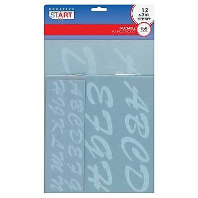 Cosco Plastic Stencil Kit, Script , 1", 2" and 3"