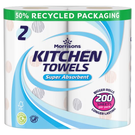 Morrisons Kitchen Towel Double Rolls (2 pack)