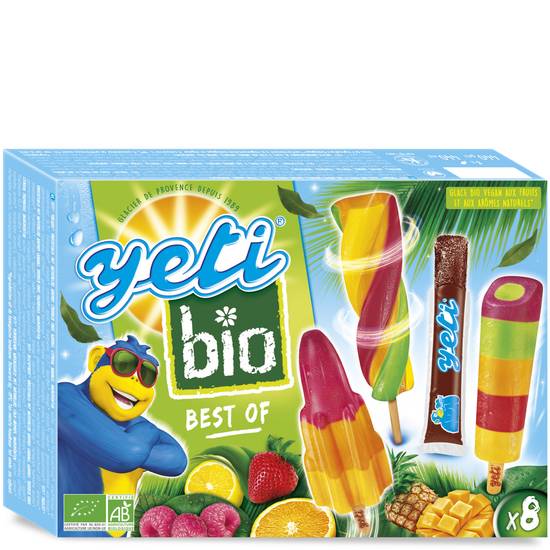 Yeti - Best of bio bâtonnets glacés aux fruits et aux arômes naturels de cola (8 pièces)
