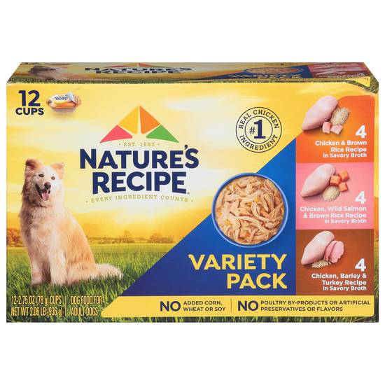 Nature's Recipe Original For Adult Dogs Variety pack Dog Food, 12 ct