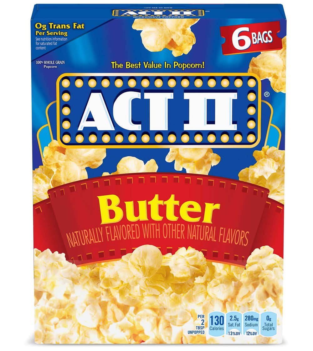 Act II Microwave Butter Popcorn (1.03 lbs, 6 ct)