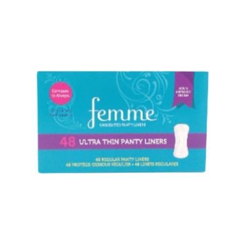 Femme Regular Absorbency Ultra Thin Panty Liners (48 ct)