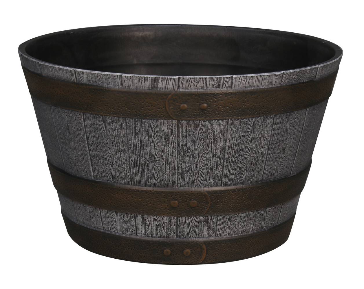 Style Selections 19.29-in W x 12.13-in H x 19.3-in D Gray Recycled plastic Rustic Indoor/Outdoor Planter | PLR0120TYG