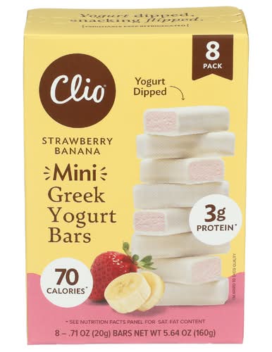 Clio Strawberry Banana Mini Greek Yogurt Bars