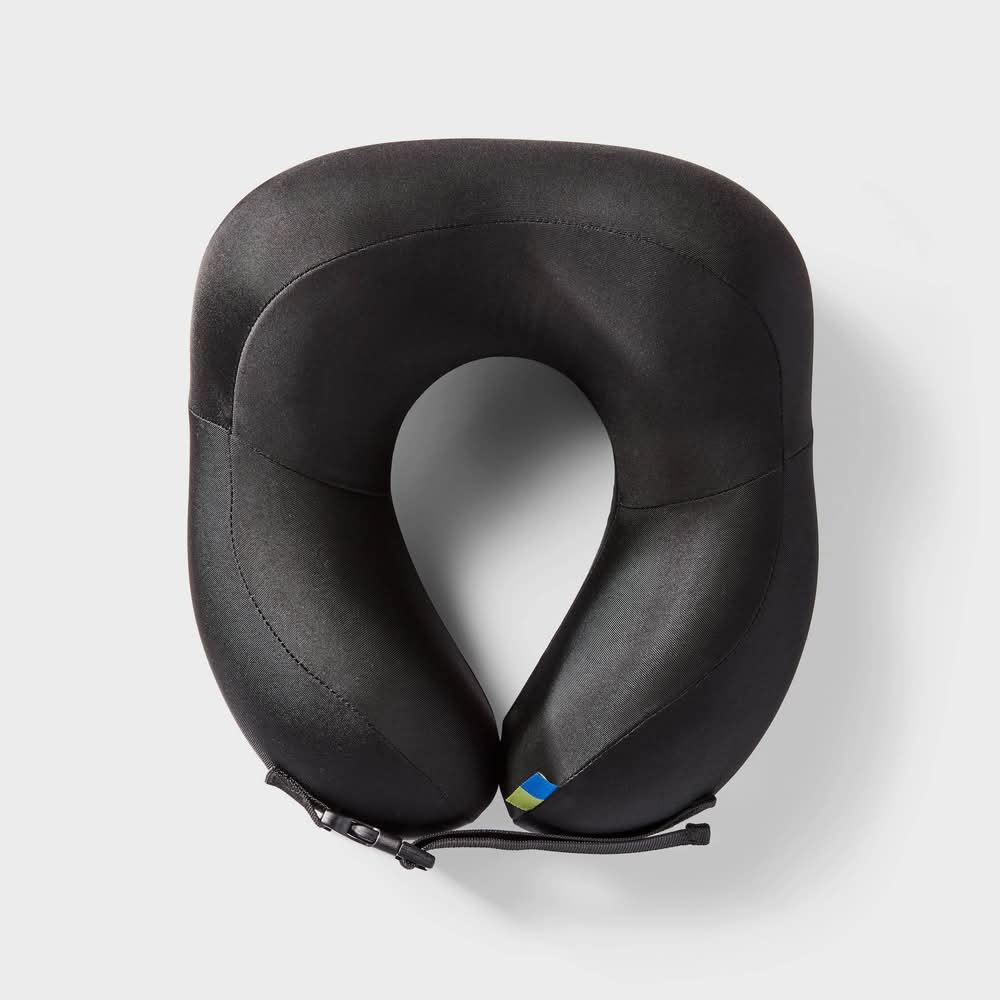Open Story Contoured Memory Foam Neck Pillow, Black