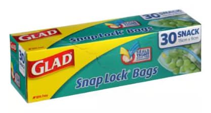 Glad Bags Snap Lock 30pk Snack